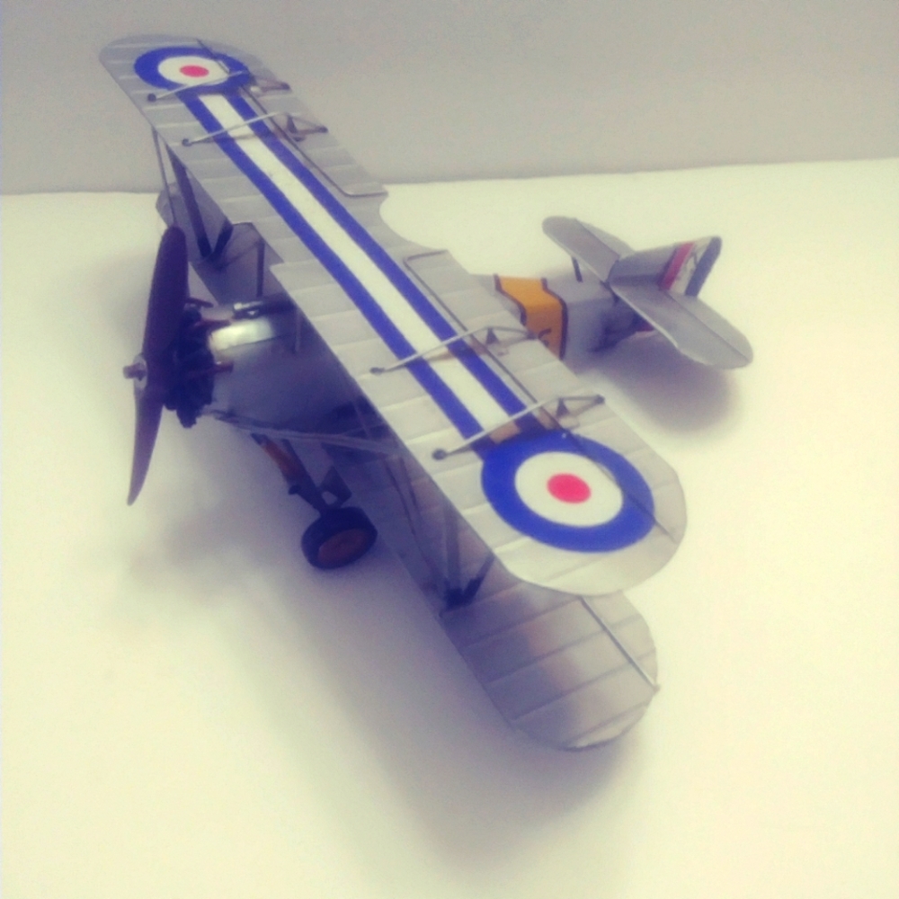 Bristol Bulldog Metal Model No. 5 Silver Bi-Plane